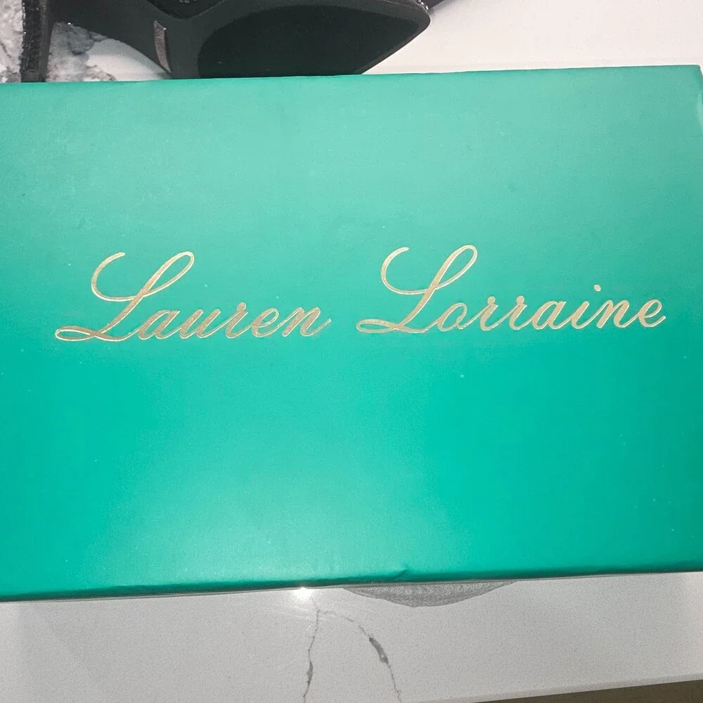 Lauren Lorraine Dazzle Shoes Womens 8.5 Black Heels Pumps Rhinestone New‎ NWB